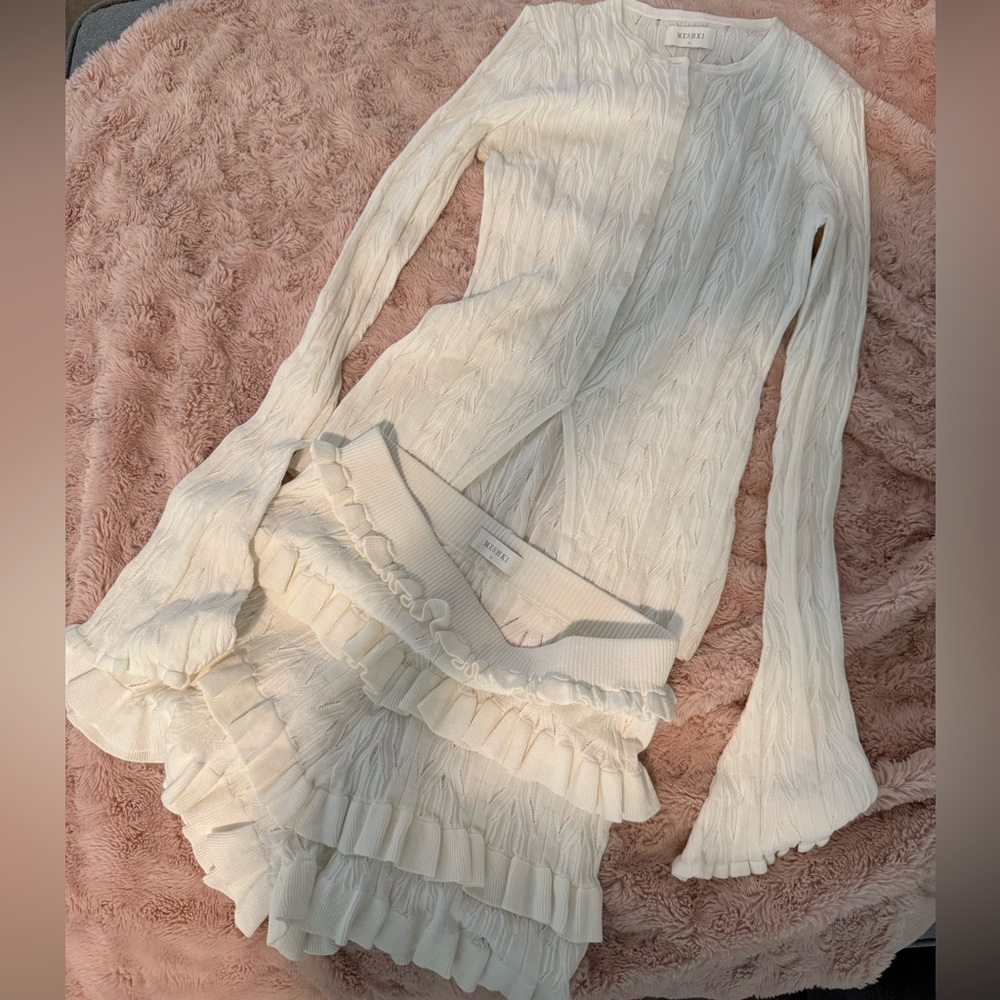 Meshki Cream Ruffle Skirt Ensemble - Picture 5 of 5